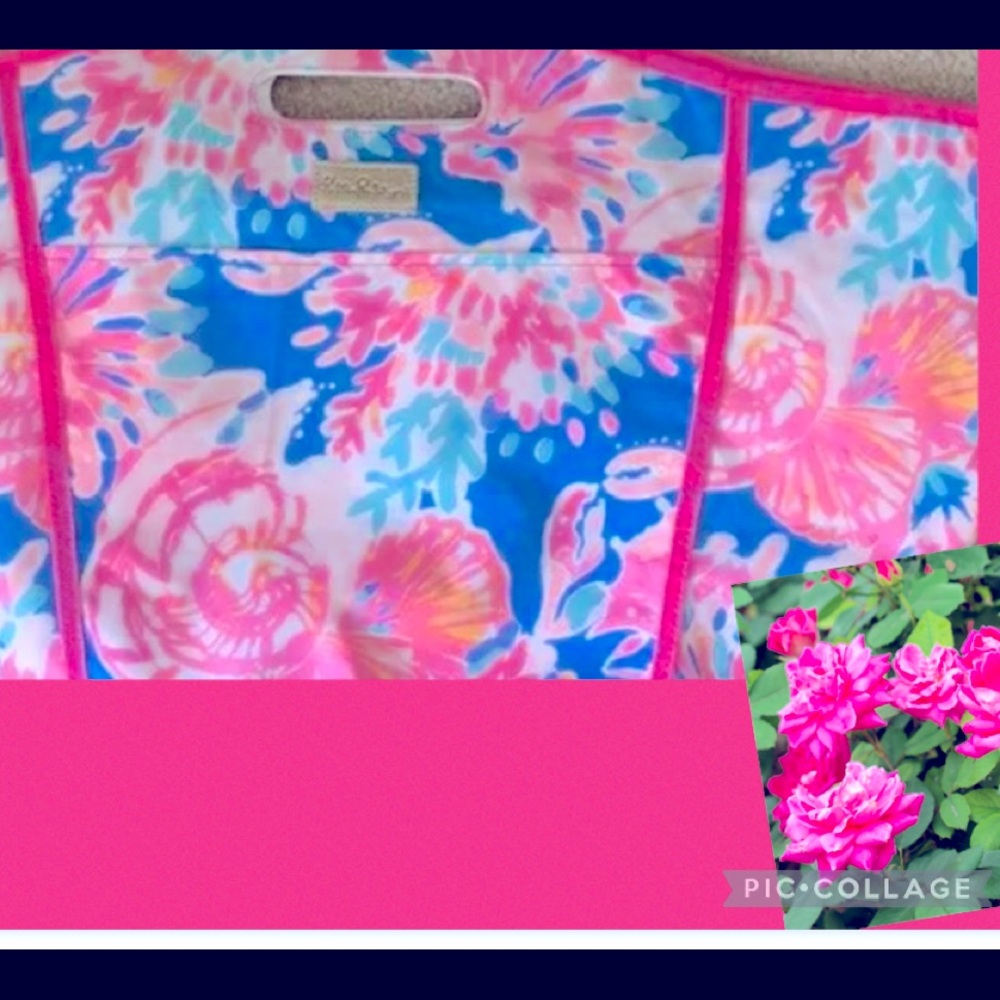 Pretty large lilly pulitzer cooler purse with pretty gold accents